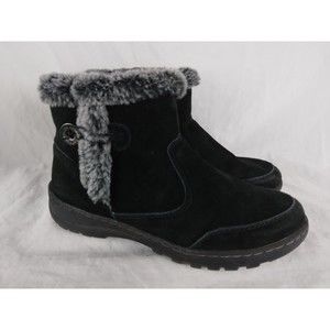 Khombu Iris Boots Black Leather Winter & Snow Boots Shoes Womens Size 8M